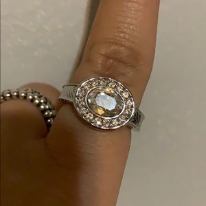 Touchstone crystal silver ring